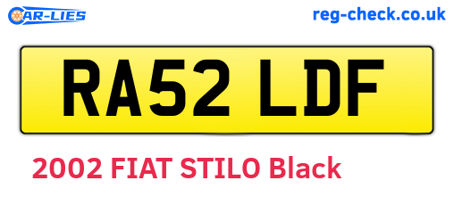 RA52LDF are the vehicle registration plates.