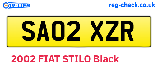 SA02XZR are the vehicle registration plates.