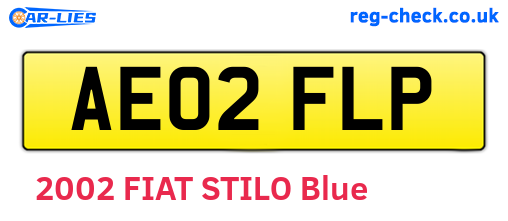 AE02FLP are the vehicle registration plates.