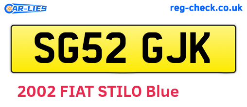 SG52GJK are the vehicle registration plates.