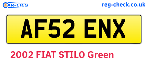 AF52ENX are the vehicle registration plates.