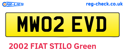 MW02EVD are the vehicle registration plates.