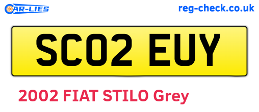 SC02EUY are the vehicle registration plates.