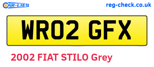 WR02GFX are the vehicle registration plates.