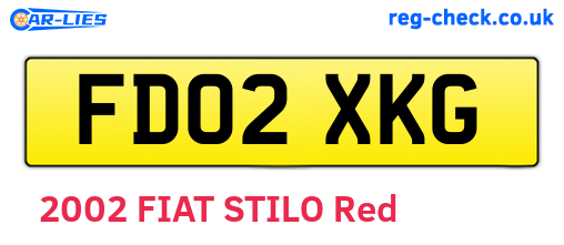 FD02XKG are the vehicle registration plates.