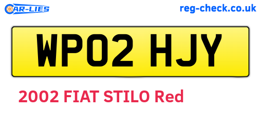 WP02HJY are the vehicle registration plates.