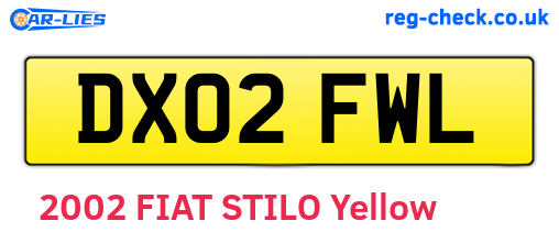 DX02FWL are the vehicle registration plates.
