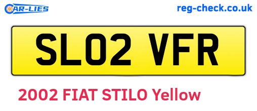 SL02VFR are the vehicle registration plates.