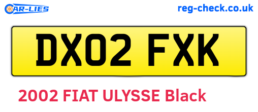 DX02FXK are the vehicle registration plates.