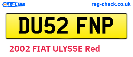 DU52FNP are the vehicle registration plates.