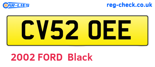CV52OEE are the vehicle registration plates.