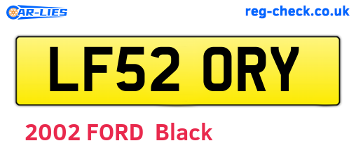 LF52ORY are the vehicle registration plates.
