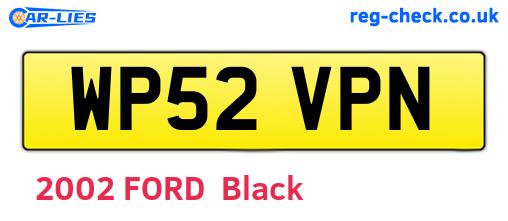 WP52VPN are the vehicle registration plates.