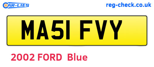 MA51FVY are the vehicle registration plates.