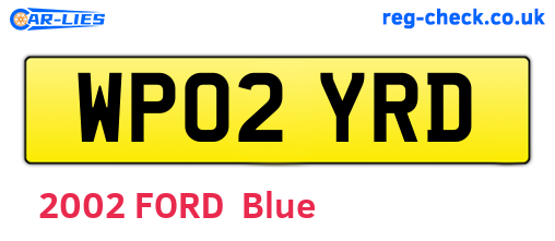 WP02YRD are the vehicle registration plates.