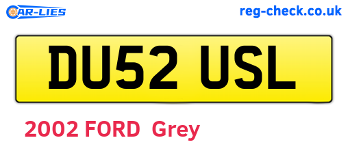DU52USL are the vehicle registration plates.