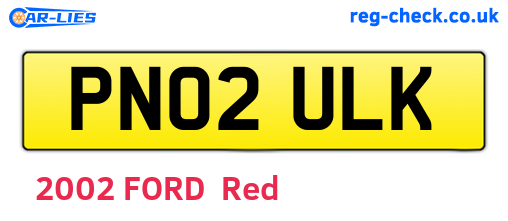 PN02ULK are the vehicle registration plates.