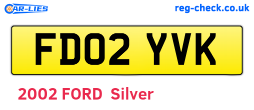 FD02YVK are the vehicle registration plates.