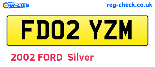 FD02YZM are the vehicle registration plates.
