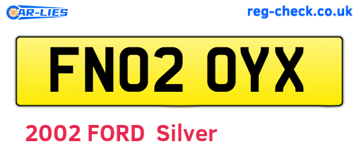 FN02OYX are the vehicle registration plates.