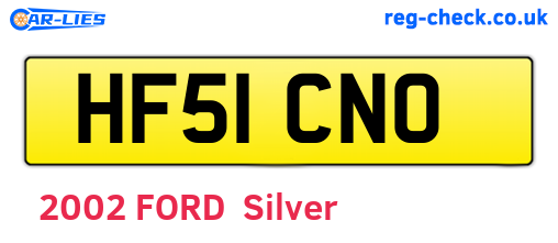 HF51CNO are the vehicle registration plates.