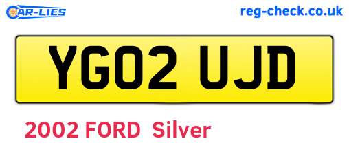 YG02UJD are the vehicle registration plates.