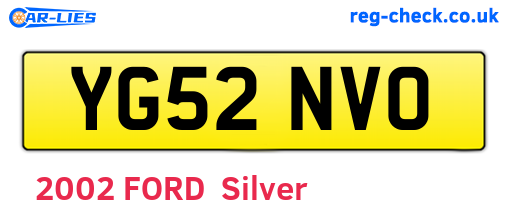 YG52NVO are the vehicle registration plates.
