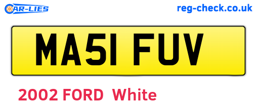 MA51FUV are the vehicle registration plates.