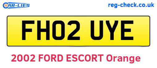 FH02UYE are the vehicle registration plates.