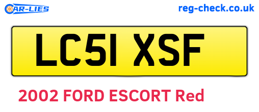 LC51XSF are the vehicle registration plates.