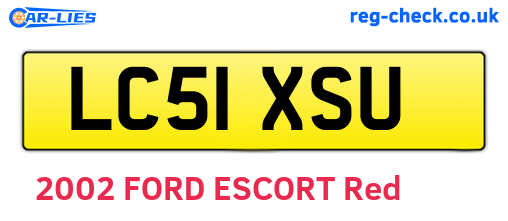 LC51XSU are the vehicle registration plates.