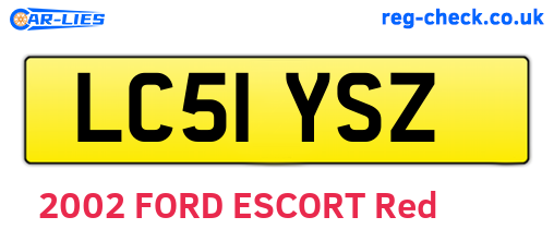 LC51YSZ are the vehicle registration plates.