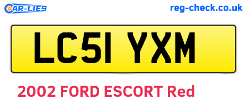 LC51YXM are the vehicle registration plates.