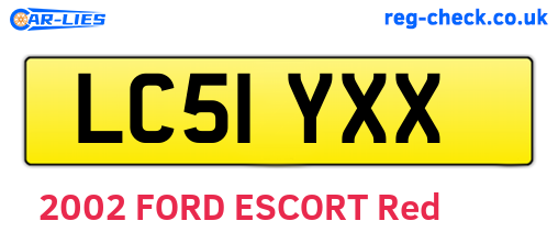 LC51YXX are the vehicle registration plates.