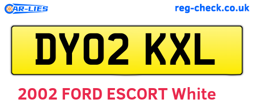 DY02KXL are the vehicle registration plates.