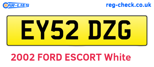EY52DZG are the vehicle registration plates.
