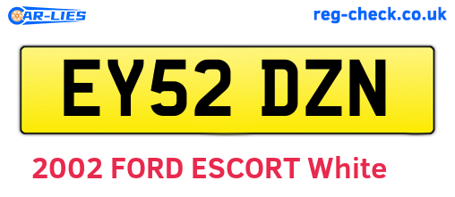 EY52DZN are the vehicle registration plates.
