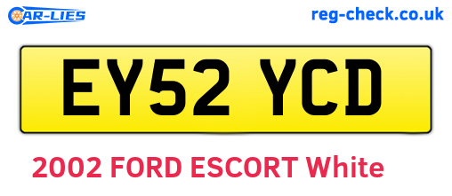 EY52YCD are the vehicle registration plates.