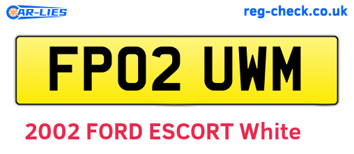 FP02UWM are the vehicle registration plates.