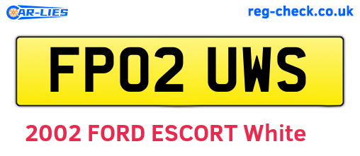 FP02UWS are the vehicle registration plates.