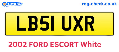 LB51UXR are the vehicle registration plates.