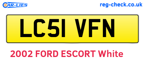 LC51VFN are the vehicle registration plates.
