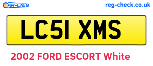 LC51XMS are the vehicle registration plates.