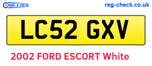 LC52GXV are the vehicle registration plates.