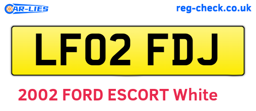 LF02FDJ are the vehicle registration plates.