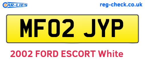 MF02JYP are the vehicle registration plates.