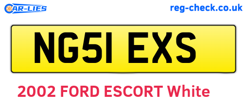 NG51EXS are the vehicle registration plates.
