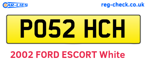 PO52HCH are the vehicle registration plates.