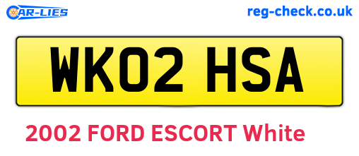 WK02HSA are the vehicle registration plates.