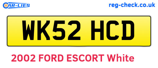 WK52HCD are the vehicle registration plates.